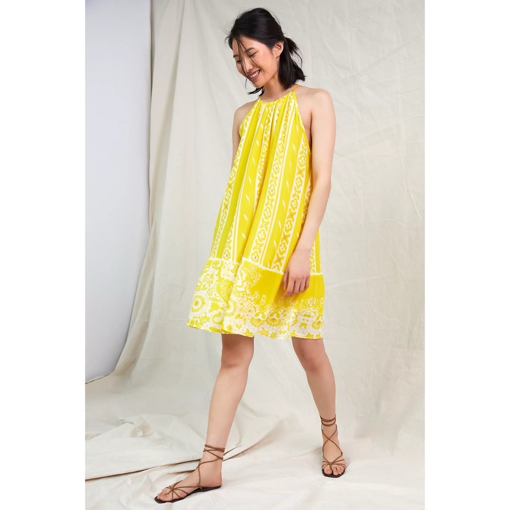 Anthropologie Halter Tunic Mini Dress